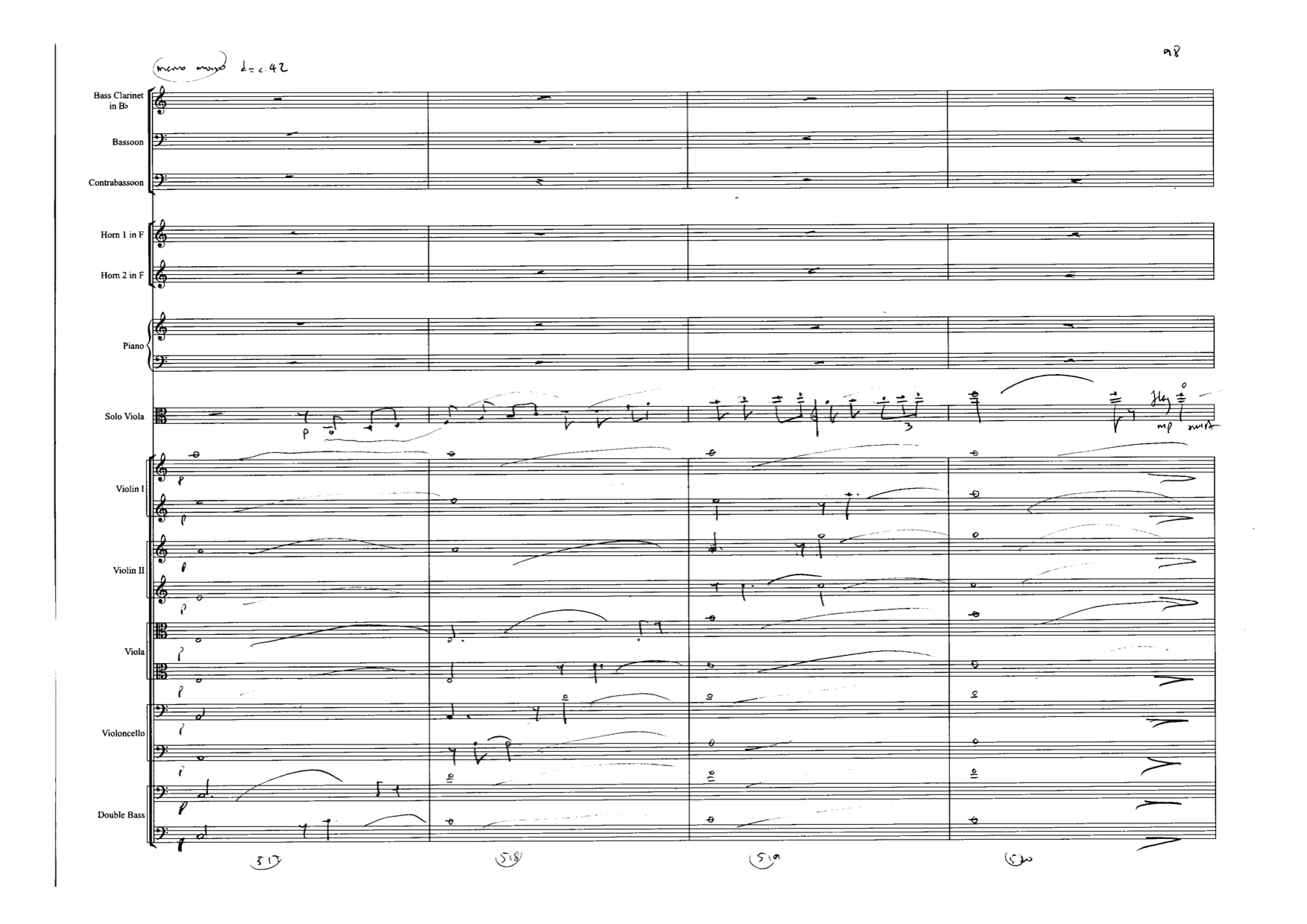 Viola Concerto, penultimate page mss