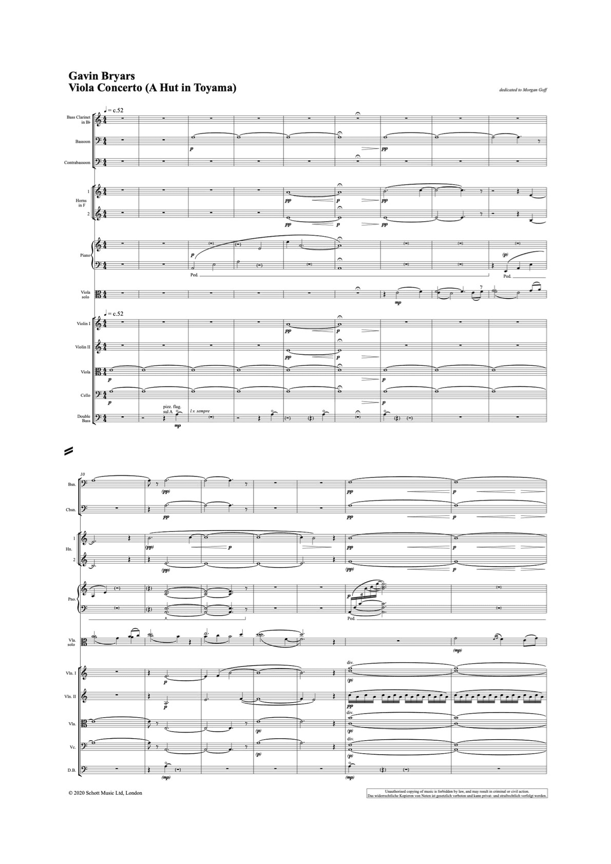 Viola Concerto first page of published score