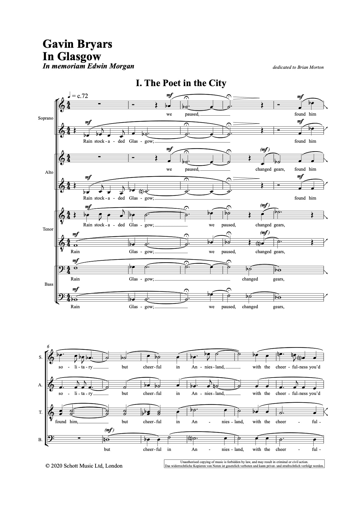 In Glasgow, first page