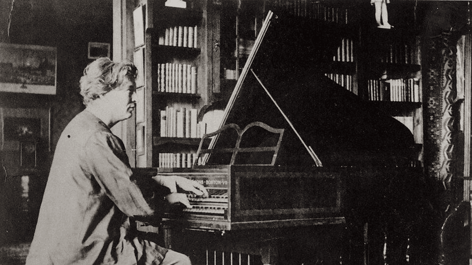 Busoni playing Chickering harpsichord