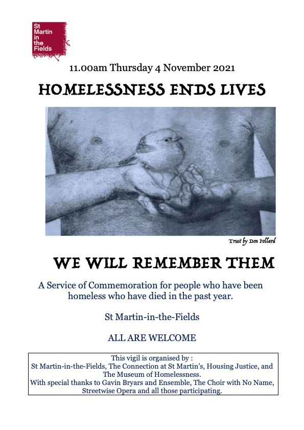 Service for those who have Died Homeless