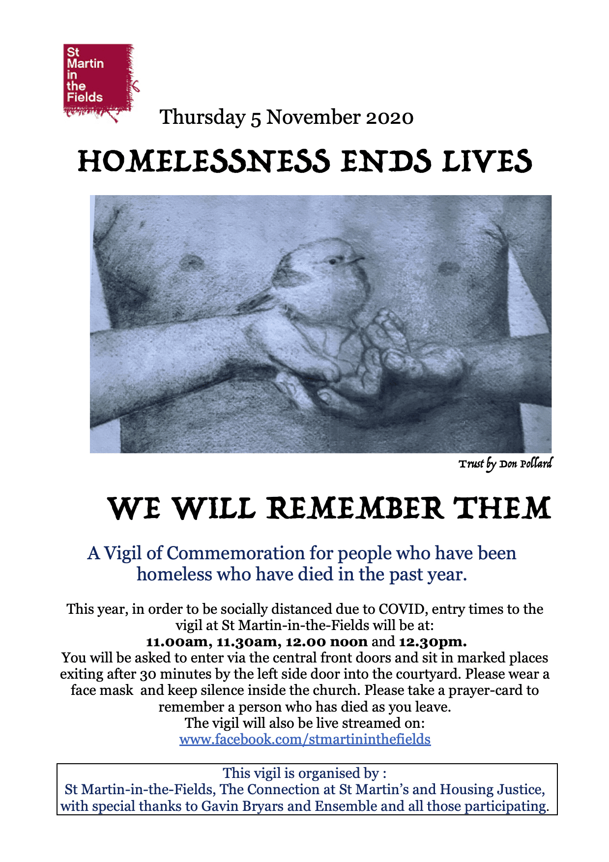 Flyer for Homeless VIgil 5 NOV 2020