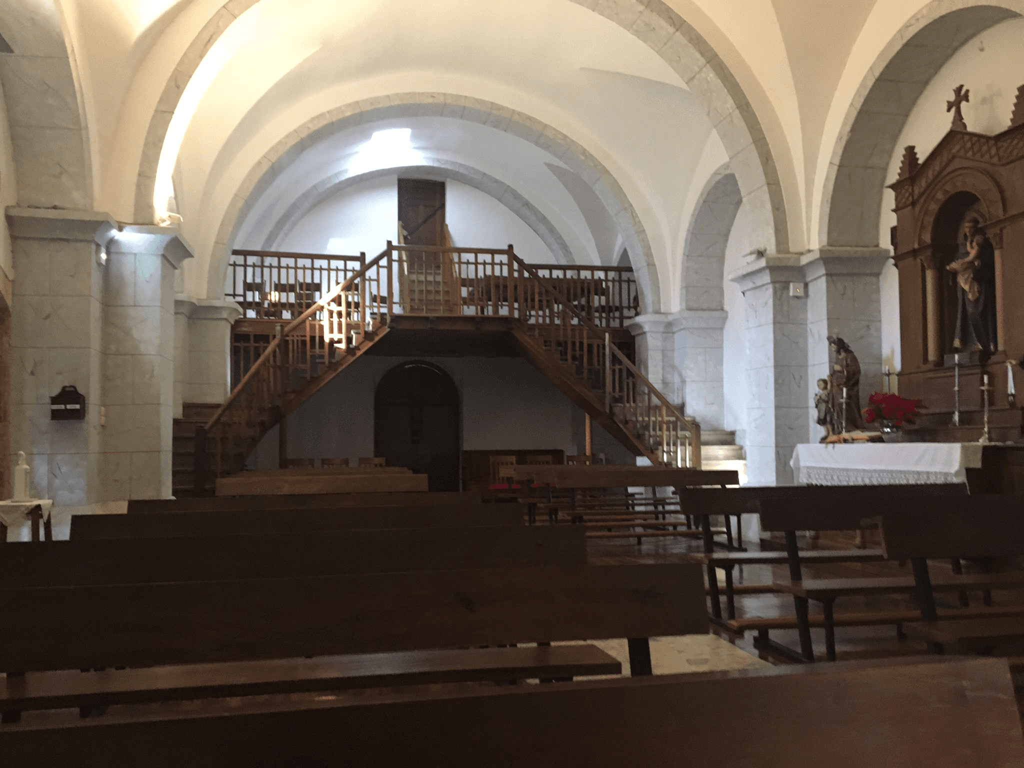 Inside church